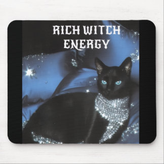 Tapis de Souris Magique Chat Noir Énergie de Sorci