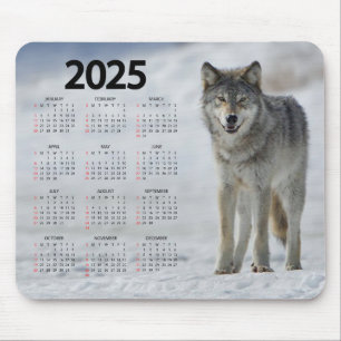 Tapis De Souris Magnifique Wolf en bois 2025 Calendrier