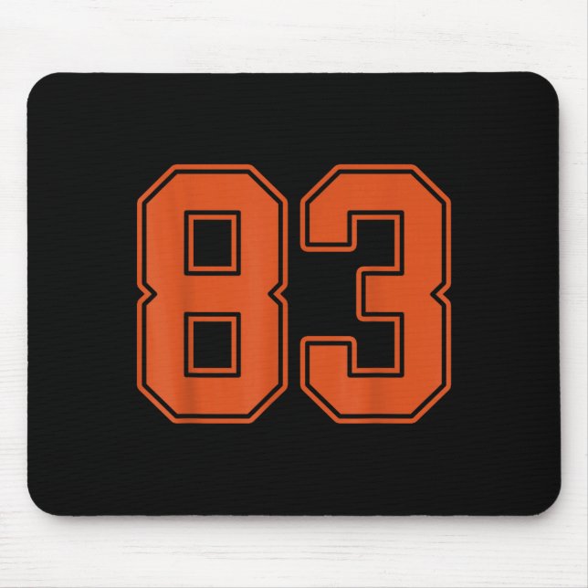 Tapis De Souris Maillot de joueur numéro 83 orange brûlé uniforme  (Devant)