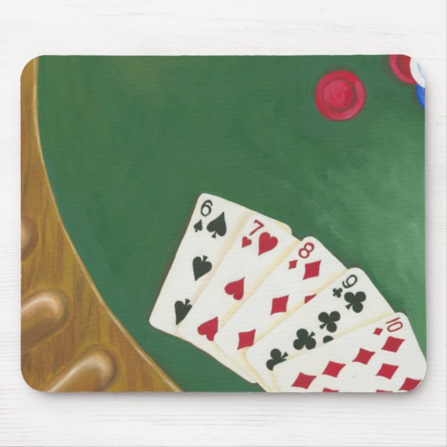 Tapis De Souris Main de Poker gagnante six à dix (Devant)