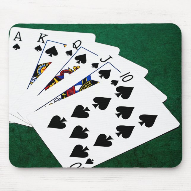 Tapis De Souris Mains de poker - Brosse royale - Costume de pique (Devant)