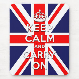Tapis De Souris maintenez calme et continuez le drapeau d'Union
