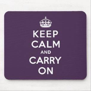 Tapis De Souris Maintenez calme et continuez le pourpre de