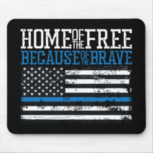 Tapis De Souris Maison des libres grâce aux braves Drapeau USA