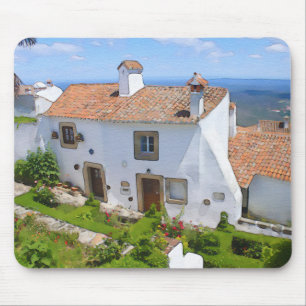 Tapis De Souris Maison méditerranéenne Watercolor