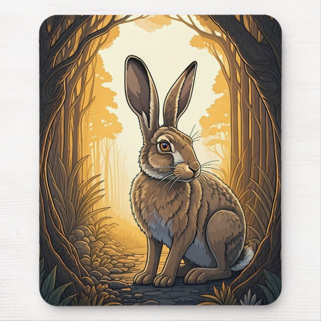 Tapis De Souris Majestic Hare in Enchanted Forest (Devant)