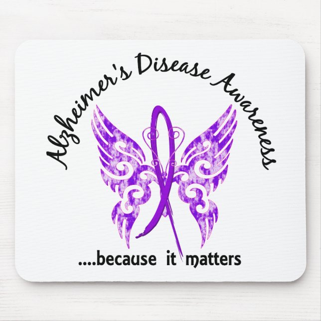 Tapis De Souris Maladie d'Alzheimer grunge du papillon 6,1 de (Devant)