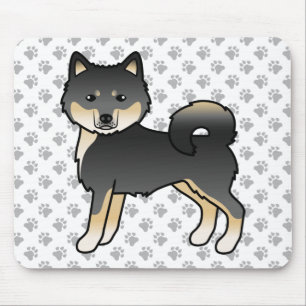 Tapis De Souris Malamute d'Alaska noir et feu Chien de dessin anim