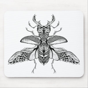 Tapis De Souris Mâle-Scarabée psychédélique inspiré