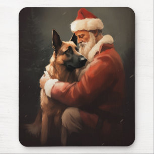 Tapis De Souris Malinoi Belge Avec Noël Festif Du Père Noël