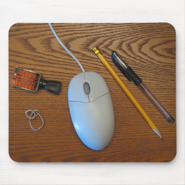 Tapis de souris malpropre de bureau (bois) (Devant)