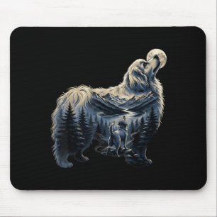Tapis De Souris Maltipoo hurlement lune amoureux de chien montagne