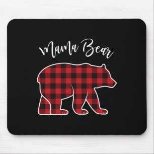 Tapis De Souris Mama Bear Pajama Rouge Buffalo Noël Amusant Chr Fa
