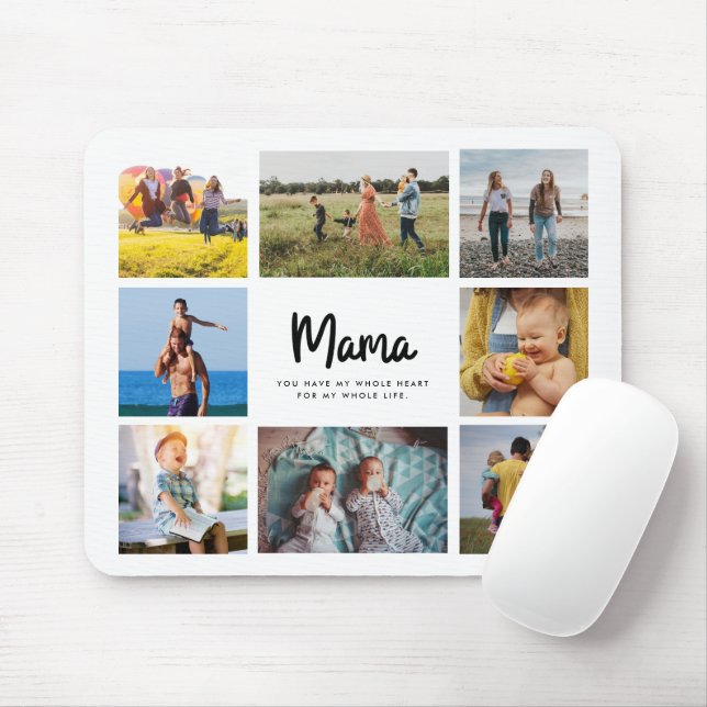 Tapis De Souris Mama Cite la fête des mères Huit photos Collage (Avec souris)
