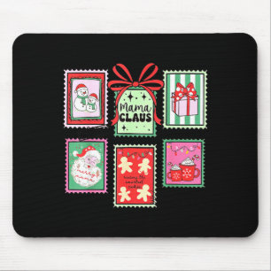 Tapis De Souris Mama Claus Noël Maman Tampon Noeud Pyjama Correspo