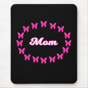 Tapis de souris maman avec papillons roses mignons
