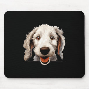 Tapis De Souris Maman Chien Bedlington Terrier Papa regardant Pupp