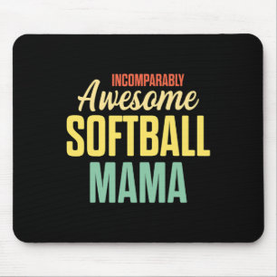 Tapis De Souris Maman de softball Maman fière Joueuse d'équipe