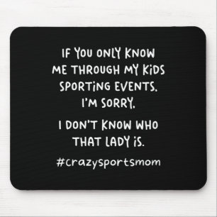 Tapis De Souris Maman drôle de sport, football basket-ball hockey