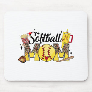 Tapis De Souris Maman Jeu Vibes Fête des mères Femmes Softball Mam