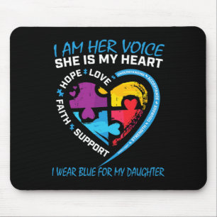 Tapis De Souris Maman Papa Puzzle Je Porte Du Bleu Pour Ma Fille A