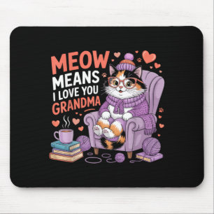 Tapis De Souris Mamie chat grand-mère minou chat animal de compagn