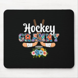 Tapis De Souris Mamie de hockey Fleurs Grand-mère Mamie d'un joueu