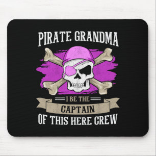 Tapis De Souris Mamie pirate homme capitaine grand-mère caraïbes