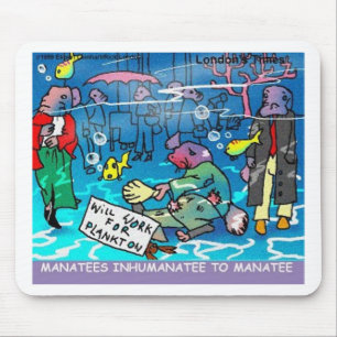 Tapis De Souris Manatees Inhumanatee Drôle Tee - shirt Cartes de M