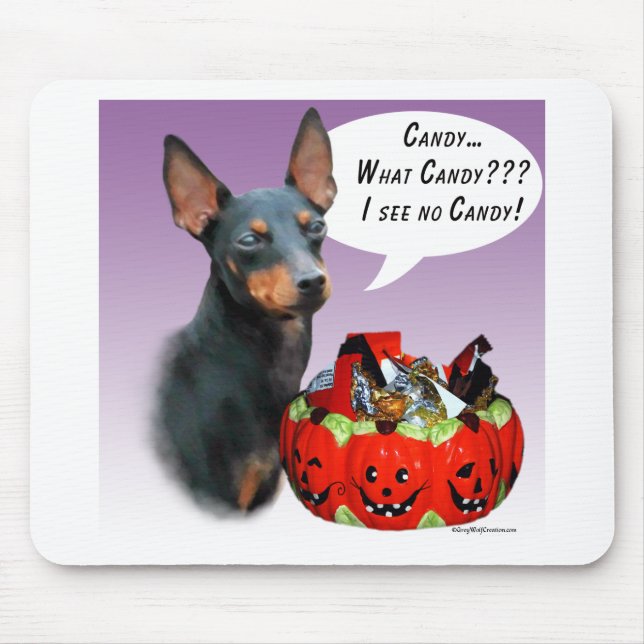 Tapis De Souris Manchester Terrier Halloween Candy (Devant)