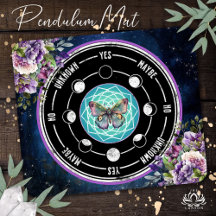 Mandala Butterfly Purple Floral Psychal Pendulum