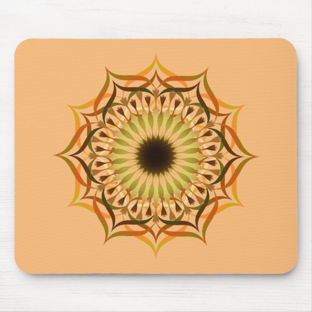 Tapis De Souris Mandala Damask Lotus Fleur Yoga Art Élégant (Devant)