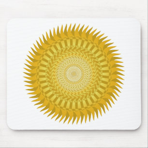 Tapis De Souris Mandala du Soleil en Jaune