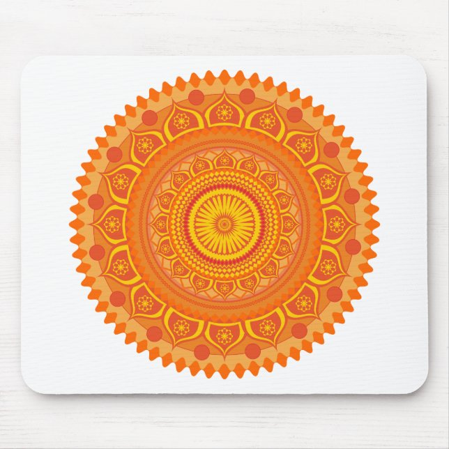 Tapis De Souris mandala indien Orange (Devant)