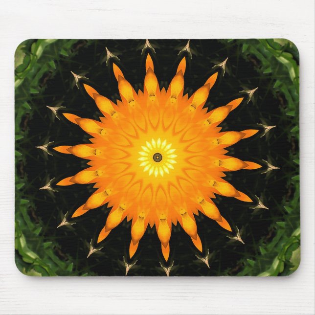 Tapis De Souris Mandala Kaléidoscope du Soleil Radieux Art (Devant)