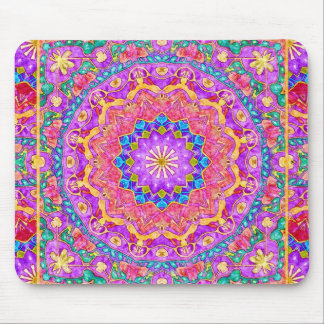 Tapis De Souris Mandala lumineux Mousepad d'aquarelle de l'Inde