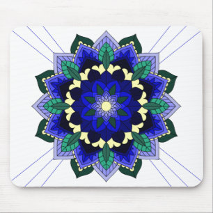 Tapis De Souris Mandala Motif 02 en bleu foncé Pad de souris