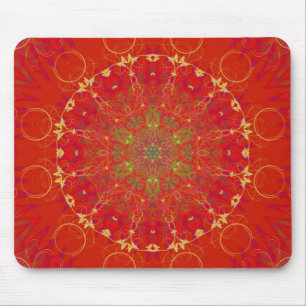 Tapis De Souris Mandala rouge Mousepad de Sun de lune