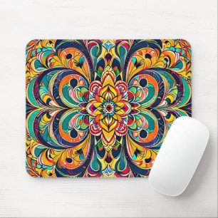Tapis De Souris Mandala Symphonie des couleurs – Floral psychédéli