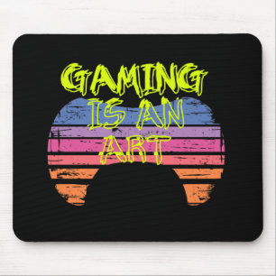 Tapis De Souris Manette de jeu Art Citation Rétro Coucher de solei