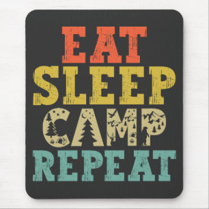 Tapis De Souris Manger Camp de sommeil Répéter Camping Amoureux