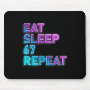 Tapis De Souris Manger Dormir 67 Répéter Coloré 67 Argot Mème 6 7