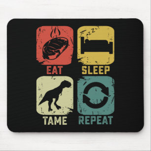 Tapis De Souris Manger Dormir Dompter Répéter Dinosaure Jeu Geek D