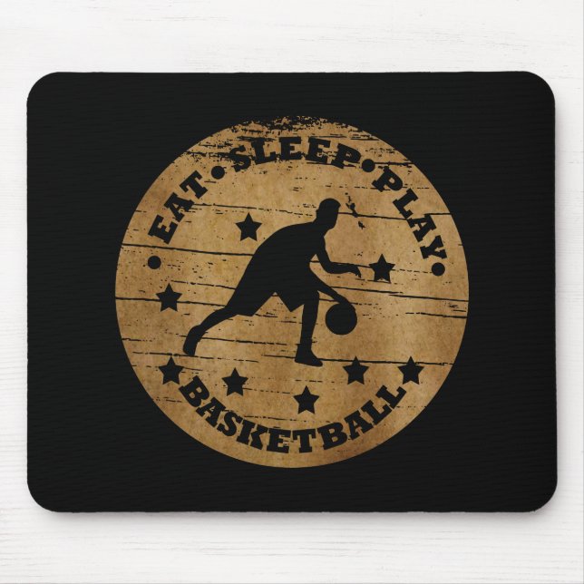 Tapis De Souris manger dormir jouer au basket-ball (Devant)
