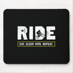 Tapis De Souris Manger Dormir Mtb Répéter Drôle Vélo De Montagne C