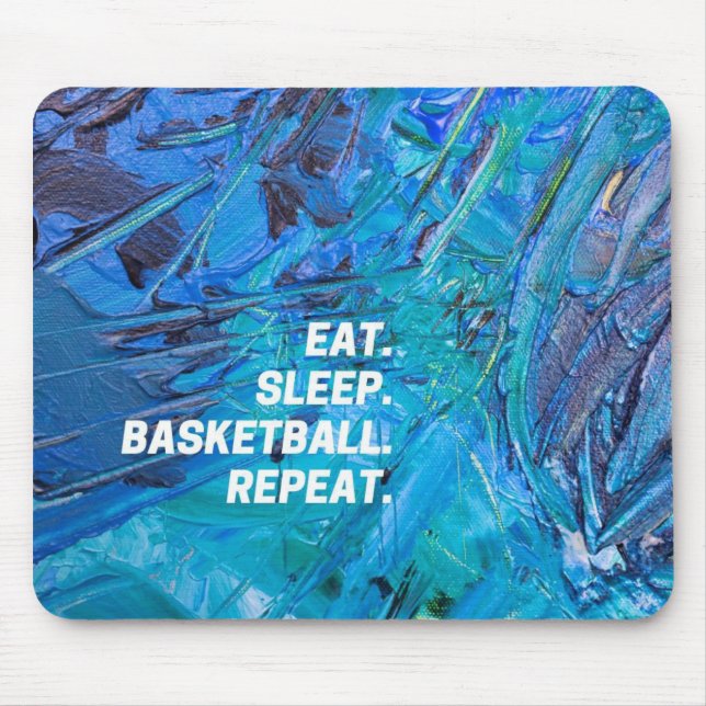 Tapis De Souris Manger. Vis, basketball, répétez. (Devant)