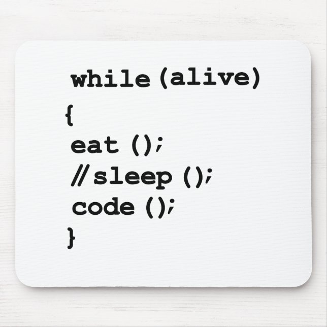 Tapis De Souris Mangez, ne dormez pas, coder, répéter. Logiciel (Devant)