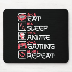 Tapis De Souris Mangez Sleep Anime Jeu Répéter Otaku Gamer Japonai