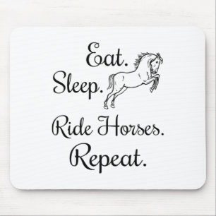 Tapis De Souris Mangez Sleep Ride Chevaux Répéter Horseback équita