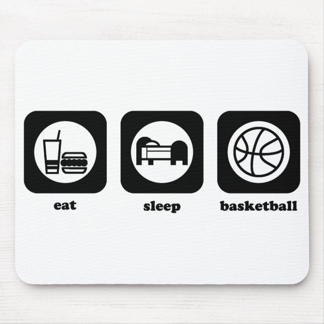 Tapis De Souris Mangez. Sommeil. Basket-ball. Mousepad (Devant)